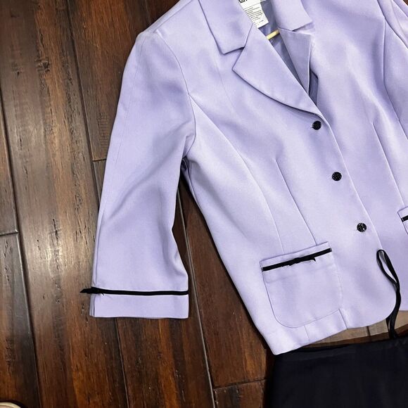 PLAZA SOUTH 2 PC Skirt Suit Set Women's Sz 10 Lined Purple Office/Church - Picture 5 of 10